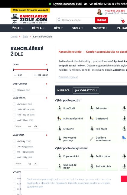 Nabídka kancelářských židlí